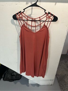 Francesca's Collections Rust Coral Strappy Midi Dress